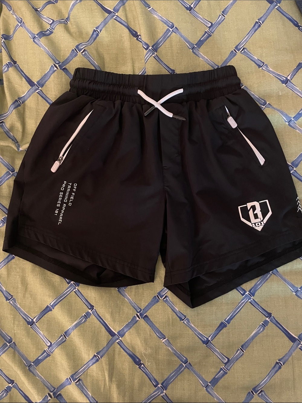 Black Kids Athletic Shorts with white Trim and Logo